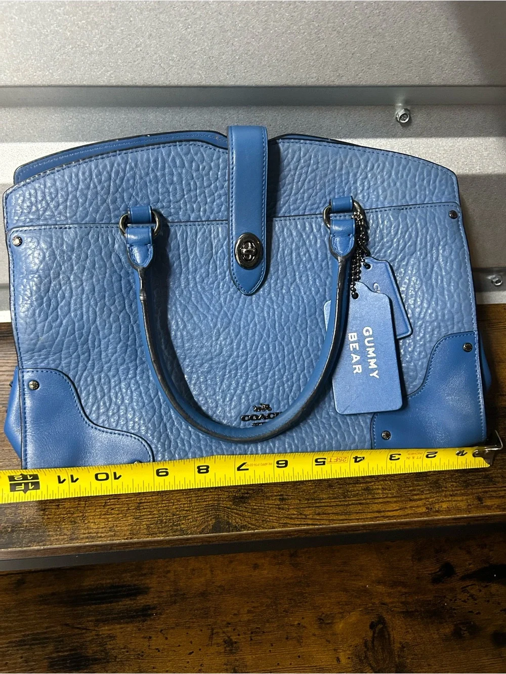 COACH MERCER Satchel/Handbag Purse Bag BLUE LEATHER - strap missing!